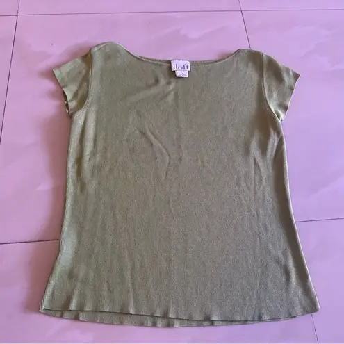 Loft Ann Taylor  beautiful olive green 100%Silk top weater olive green