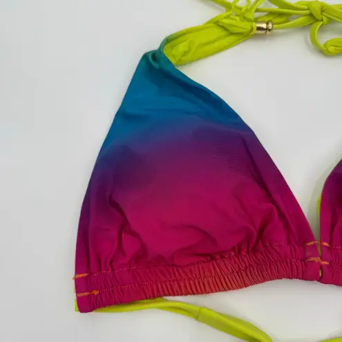 La Blanca Bikini Top Size 6 Setting Sun Tassel Ombre Multi Swim NWT String Pool