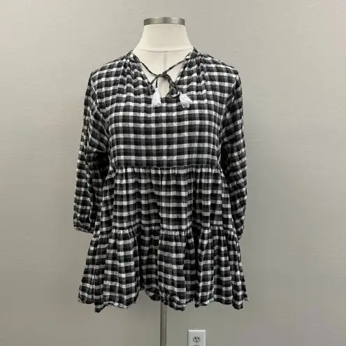 Seafolly Black & White Gingham Mini Dress - Size 12/14 (Medium/Large)
