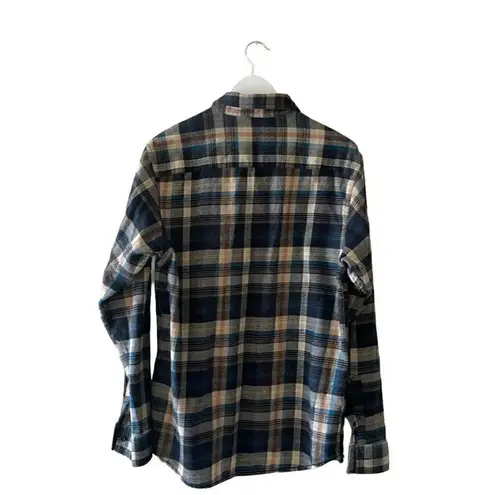 Burnside Embroidery “Founders Brewing Co” Plaid Long Sleeves Flannel Shirt SZ L