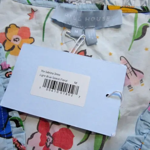 Hill House NWT Sabrina in Light Blue Space Floral V-neck Cotton Midi Dress M