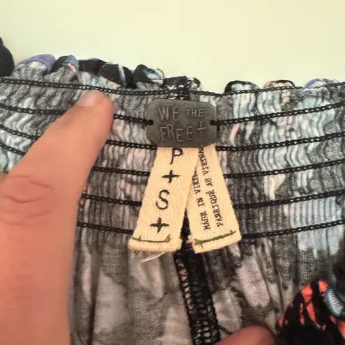 We The Free  People Lexington Off Shoulder Stretchy Knit Floral Top Small‎