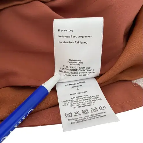 ANINE BING Carrie Pant in Silk Terracotta