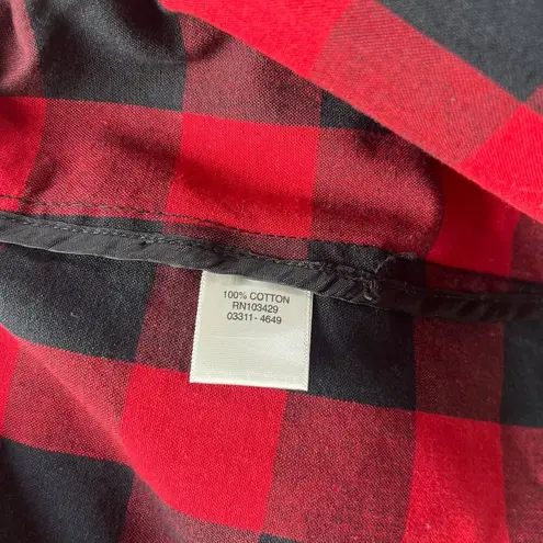 Christopher & Banks  Buffalo Plaid Cropped Womens Blazer Size Small Red Black