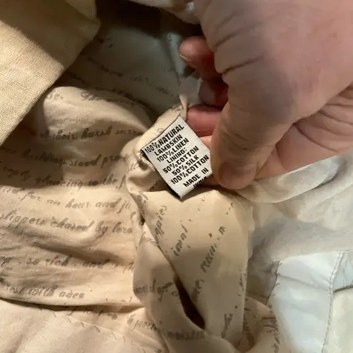 Sundance Jacket Womens Medium Lambskin Leather Linen Cream Zipper Moto Soft