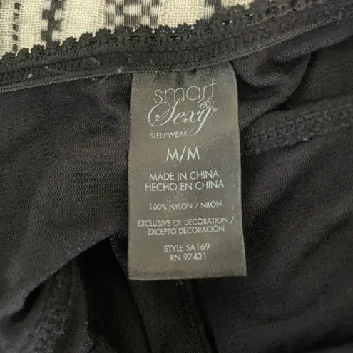 Smart & Sexy Black Ruffled Lingerie Chemise size Medium Mini Dress Dark Romantic