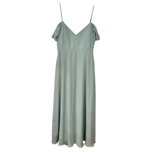 Birdy Grey DEVIN CONVERTIBLE DRESS Women M CHIFFON SAGE BRIDEMAID WEDDING