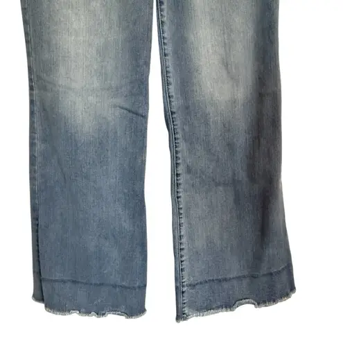 Democracy Jeans Ab Solution Wide Leg Distressed Raw Hem Denim Women’s Size 8P