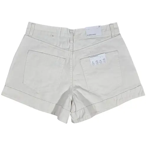 We Wore What Twill Denim Seamed Short in Classic White 26 NWT