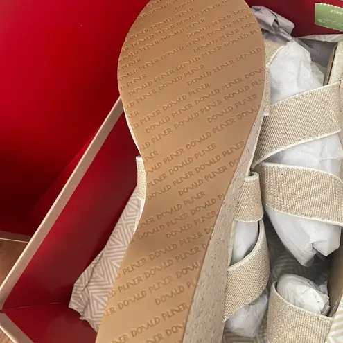 Donald Pliner Faraije Wedge Sandals Size 11 Bone Jute Elastic Criss