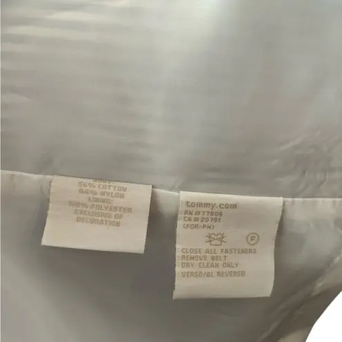 Tommy Hilfiger  Women's XL Blue Striped Trench Coat Belted Lapel‎ Collar