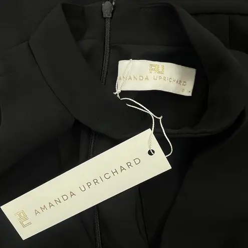 Amanda Uprichard  Valentina Flounce Hem Midi Dress Choker Neck Black Size S