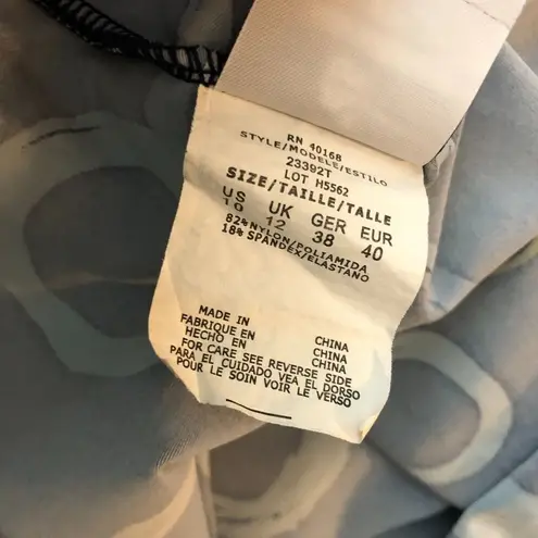 Caribbean Joe Tankini Top Molded Cups Geometric Circles Navy Blue 10