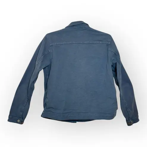 American Giant Blue Roughneck Chore Jacket Soft Utility Button Front L Size L