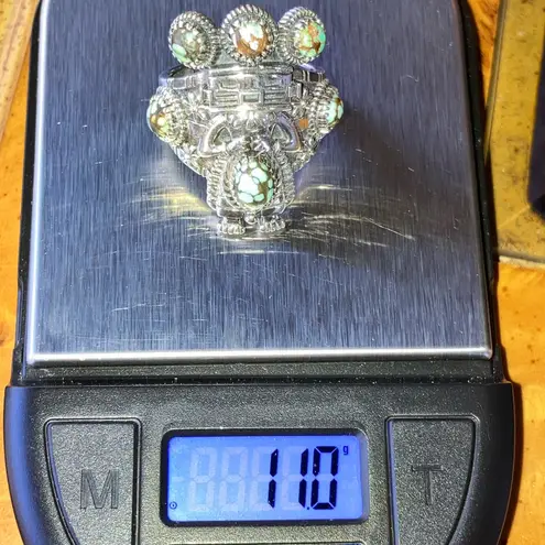 Matrix Turquoise Kachina Doll Ring Size 9 Silver