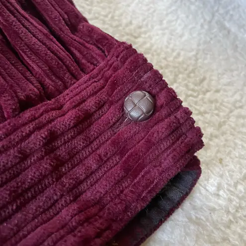 Denim & Co Vintage Corduroy Maroon Chore Coat Zip Up Jacket Size 1X