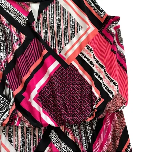 Studio One Maxi Dress Geometric Silver Embellished Neck Sleeveless Small