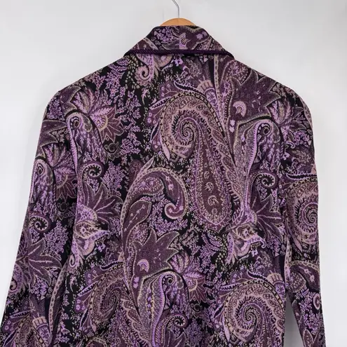 Coldwater Creek Vintage Y2K Jacket Womens 8P Purple Paisley Forest Fairy Lined