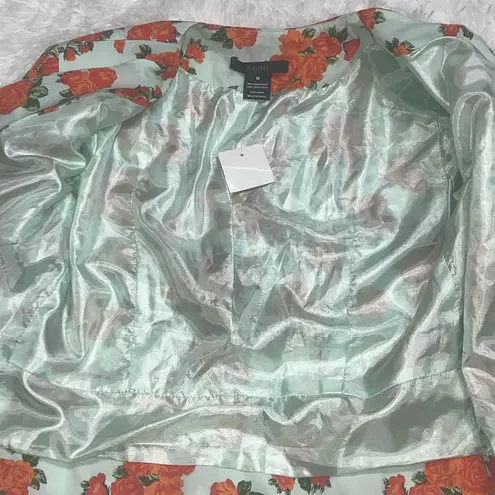 BCNU semi cropped light blue orange floral jacket blazer NWT size Medium