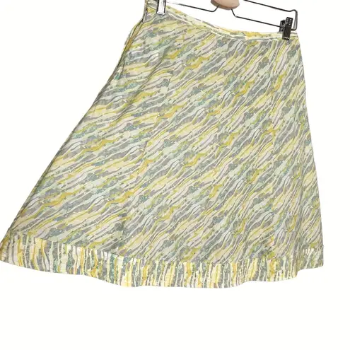 Royal Robbins 100% Cotton Lightweight Yellow Green A Line Skirt