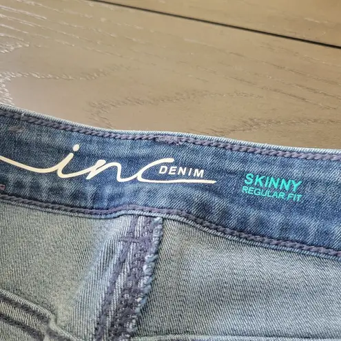 INC  jeans denim embroidered floral 2