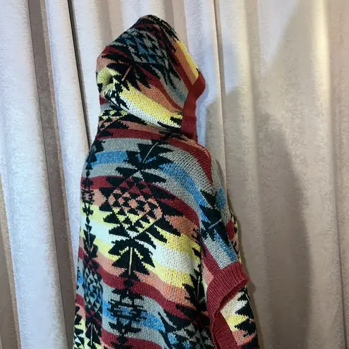 American Eagle  Size XS Hooded Navajo Sweater Poncho