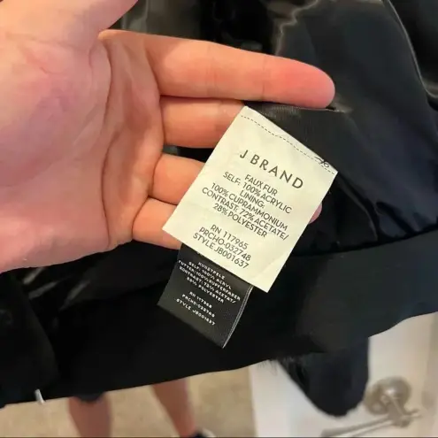 J Brand 186  Black Faux Fur Coat