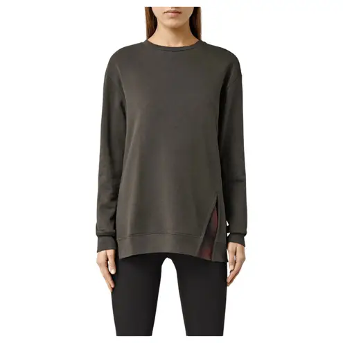 AllSaints All Saints Solo Check Sweatshirt Crewneck Flannel Green Women's Small