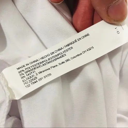 Eloquii white short sleeve twist front casual top