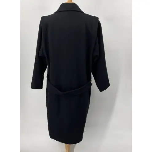 Vintage Mariel Wool Peaoat Double Breasted Gold Button Down Black Womens 10