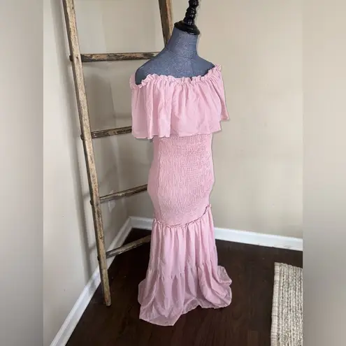 Simplee Apparel Simplee NWT Smocked Ruffle Hem Off Shoulder Boho Dress Size XL