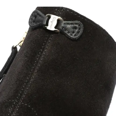 Salvatore Ferragamo CANARIA CROSTA ESPADRILLE WEDGE SUEDE BOOTIES SIZE 10.5