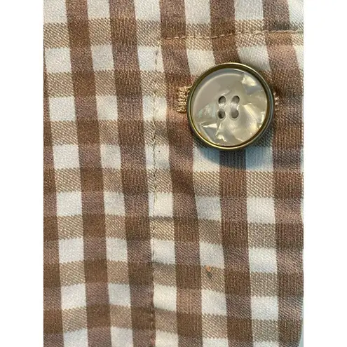 J. McLaughlin Tan Paulson Gingham Dress size 10
