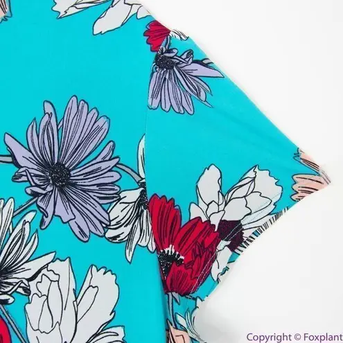 Leota teal/blue floral print wrapped dress, 4L