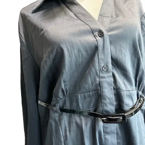 Dress Barn  button front belted tunic blue women's XL