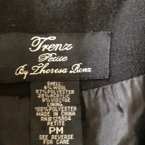 Trenz Petite Wool 90’s Bolero Jacket Fun Yarn Tangles Medium Black Size undefined