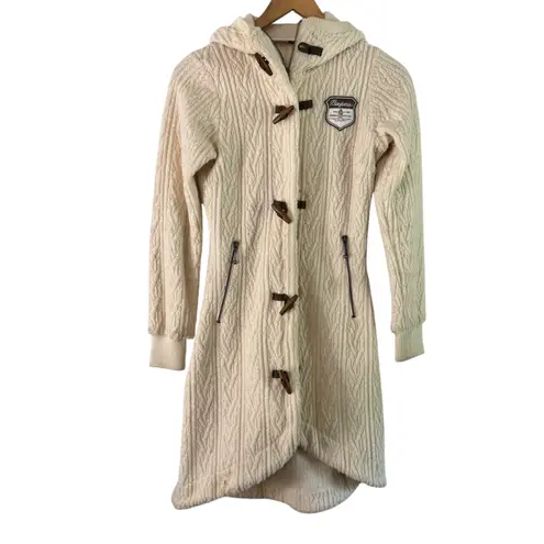 Bergans of Norway 1928 Bergfrue Lady Coat XS Wool Blend Hooded Toggle Front