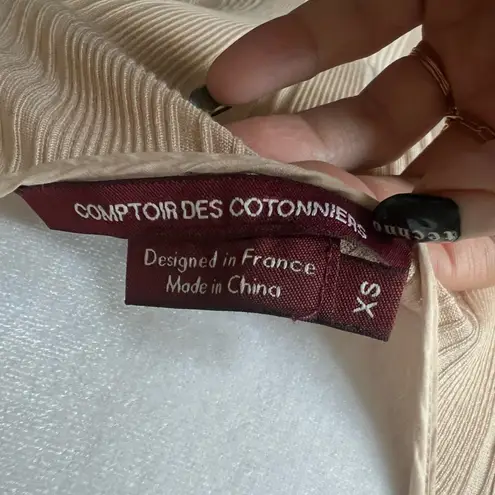 Comptoir Des Cotonniers beige Ribbed Fitted Tank Top Size XS