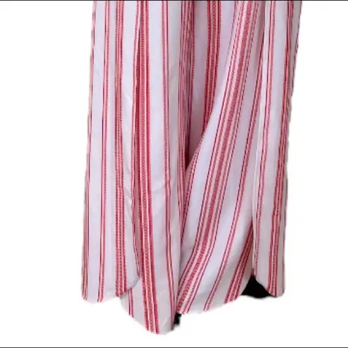 Emma & Michele Women's Jumpsuit V-neck Tie Waist White Red Stripes Size XL