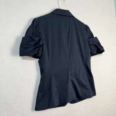 Elie Tahari Snap Button Closure Notched Lapel Collar Size Medium Black Blazer