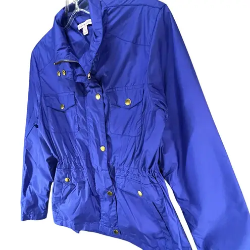 Peter Millar Mariana Rain Coat Jacket Womens S Purple Zip Snap Utility Travel