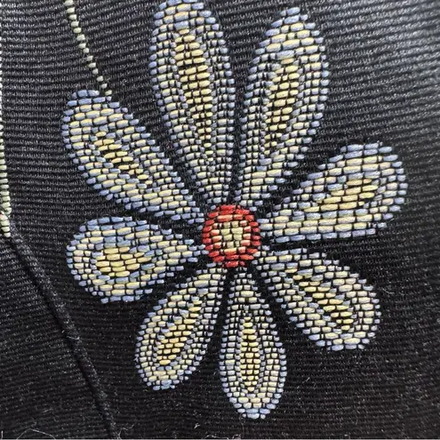 August Silk Jared Ross Black & Embroidered Boho Flowers Single Button Blazer Jacket Size 8