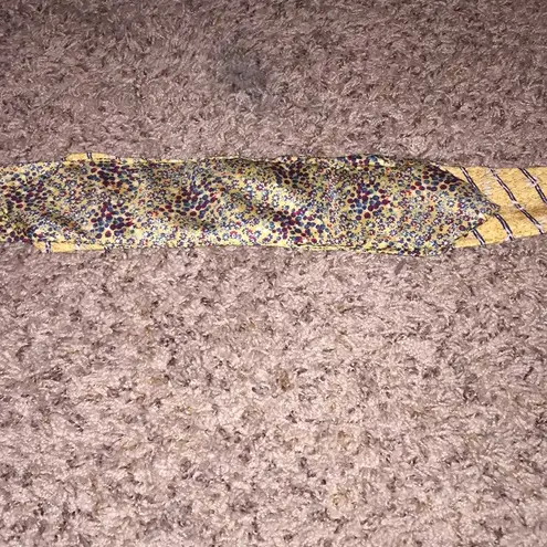 Yellow Floral Handmade Oxford Bleu Tie Belt One Size