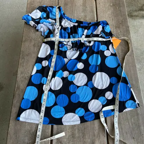 See You in Miami Womens Top Sz S M Blue Black White Maternity Polka Dot NEW