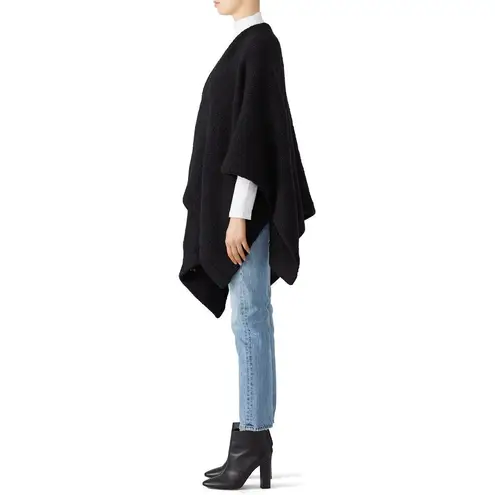 Elk Black Chale Wool Oversized Wrap Poncho Sweater Size undefined