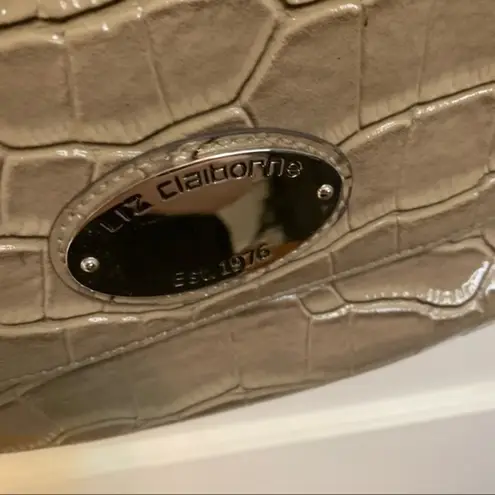 Liz Claiborne Logo stamp flap gator  shoulder bag.