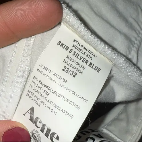 Acne Studios Skin 5 Silver Blue Slim Skinny Jeans size 28