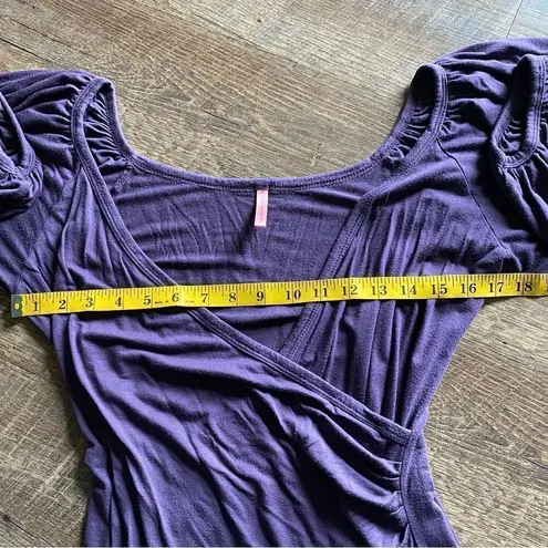 Eight Sixty Surplice Top Cross Front Purple Plus Size 1 Feminine Stretchchy