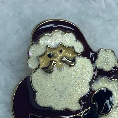 Christmas Santa On Ice Skates Jewelry Pin Brooch Articulated Moving Legs Enamel