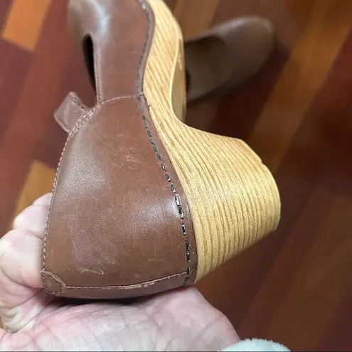 Dansko  Lilah Mary Janes Shoes Chestnut Brown Leather Clogs Size 36 Comfort